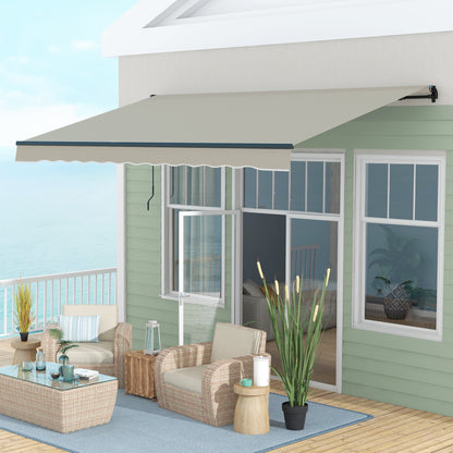 13' x 10' Retractable Awning, UV 30+ Resistant Sunshade Shelter with Adjustable Angle from 45-85°, Light Grey