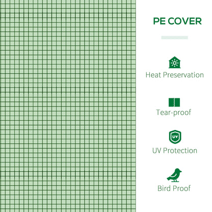 9.7' x 3.3' x 2.5' Mini Tunnel Greenhouse with PE Cover Garden Green Grow Shed with Steel Frame Zipped Doors, Dark Green