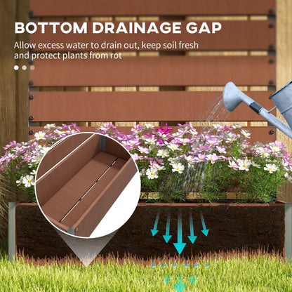 Raised Garden Bed with Trellis, Outdoor Climbing Plant Planter Box, Durable Garden Support Structure for Patio and Backyard, Light Brown