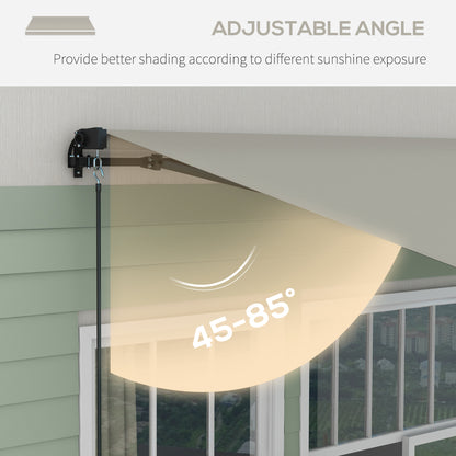 13' x 10' Retractable Awning, UV 30+ Resistant Sunshade Shelter with Adjustable Angle from 45-85°, Light Grey