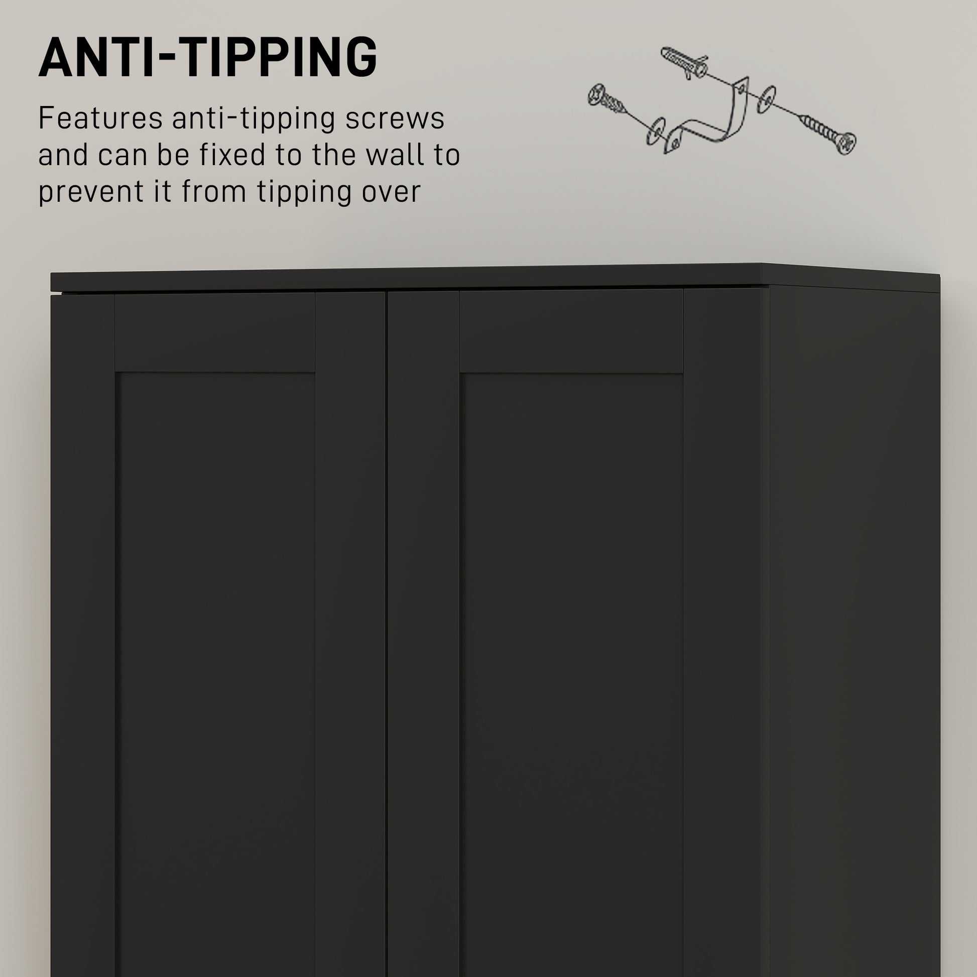 69" Tall Pantry Cabinet with Adjustable Shelves, Modern Kitchen Pantry Cabinet with Soft Close Doors, Black