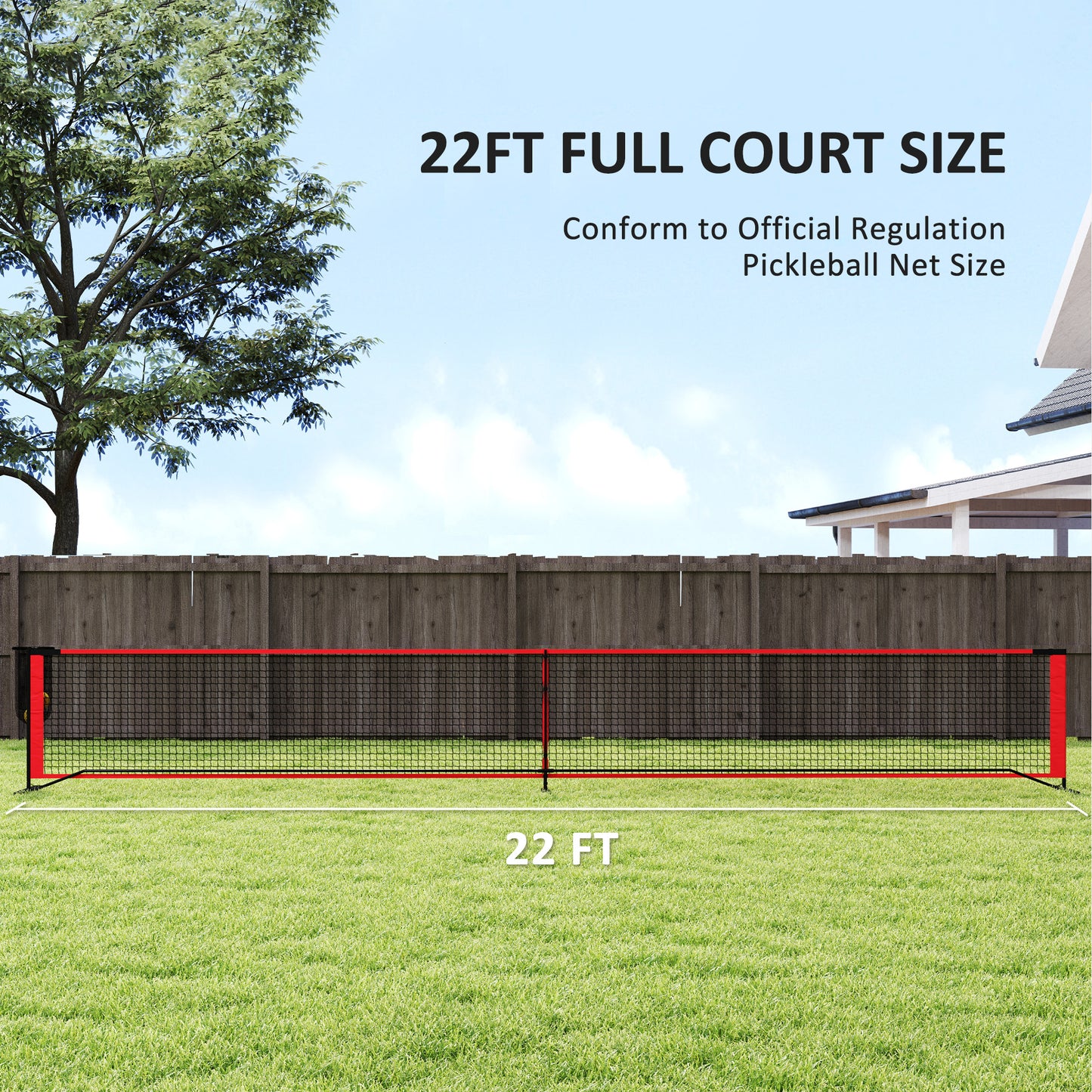Soozier Portable Pickleball Net Set with 22FT Regulation Size Net, Ball Collector, Court Marking Kit, Balls, Carrying Bag