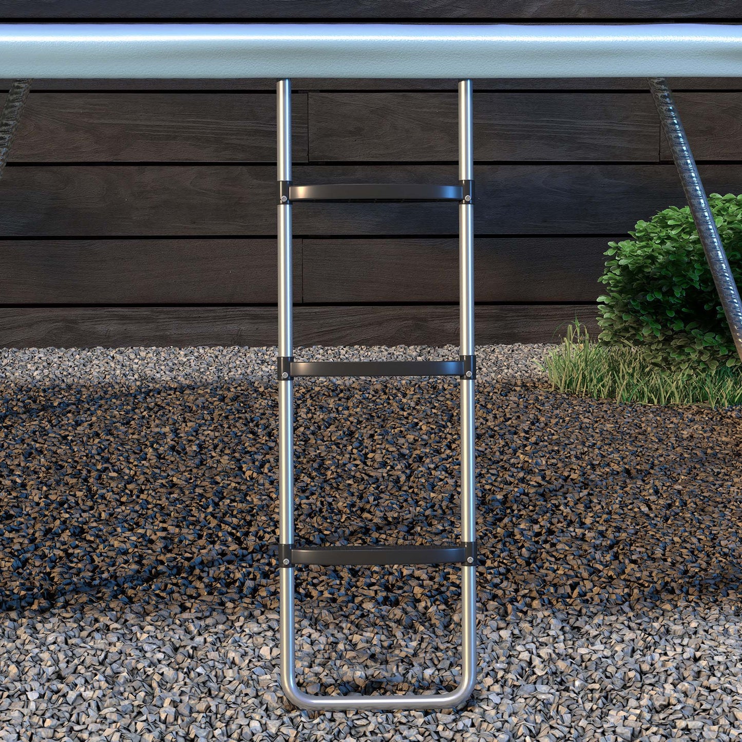 Soozier Trampoline Ladder Steel, 2/3 Steps Outdoor Trampoline Accessories, 43 Inch Length