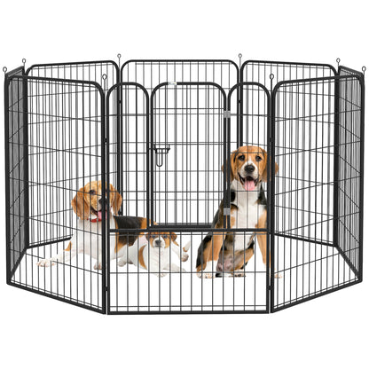 8 Panel Pet Playpen Play Yard Fence Home DIY Heavy-Duty Metal Foldable Indoor Outdoor 39"H