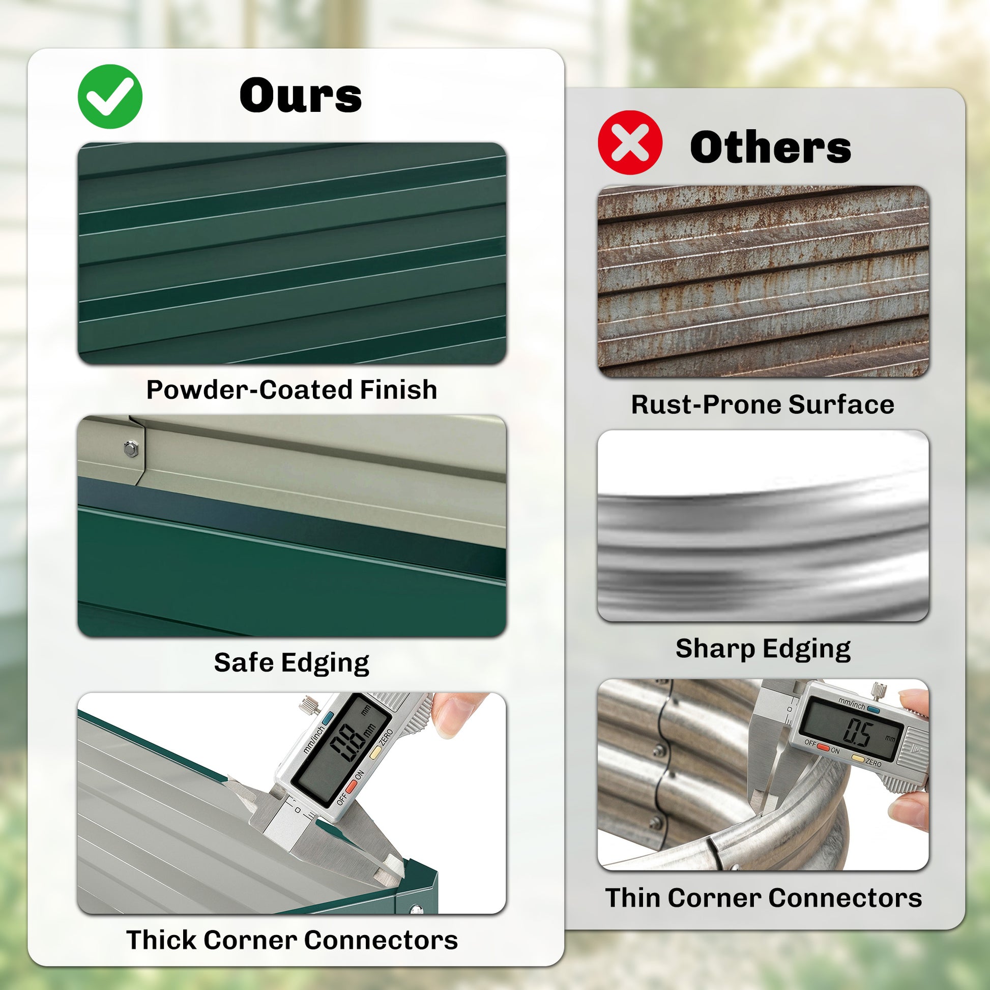Galvanized Raised Garden Bed, Outdoor Planter Box for Vegetables, Flowers, Herbs, 4' x 2' x 1', Dark Green
