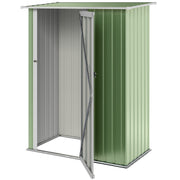 5 x 3ft Outdoor Storage Shed Metal Garden Shed Cabanon with Sloped Roof, Lockable Door for Tool, Light Green