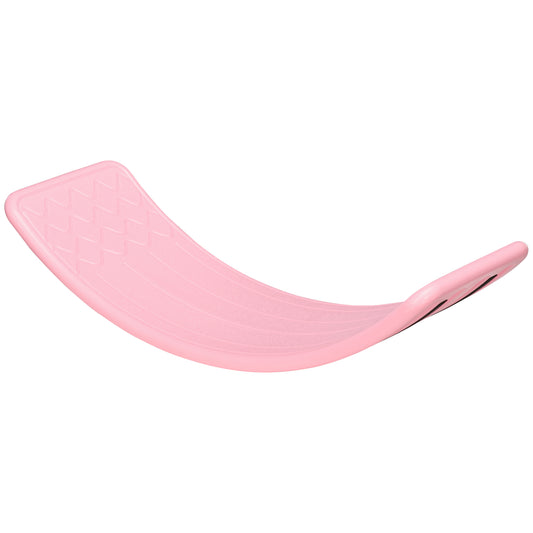 Qaba 32.3" Balance Board, Wobble Board Kids Curvy Rocker Board, Ended Preschool Learning Montessori Waldorf Toy, Pink