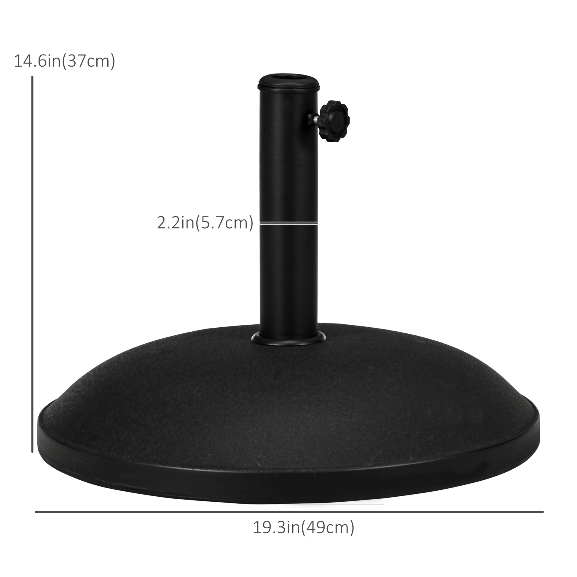 55 lbs Cement Round Umbrella Base Holder 20" Heavy Duty Parasol Stand for Patio, Outdoor, Backyard, Black