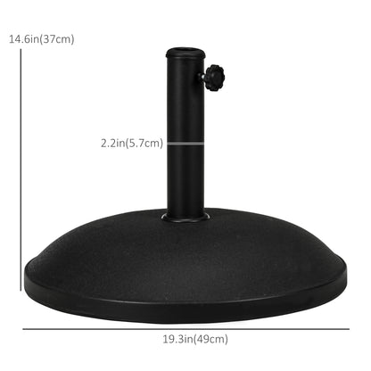 55 lbs Cement Round Umbrella Base Holder 20" Heavy Duty Parasol Stand for Patio, Outdoor, Backyard, Black