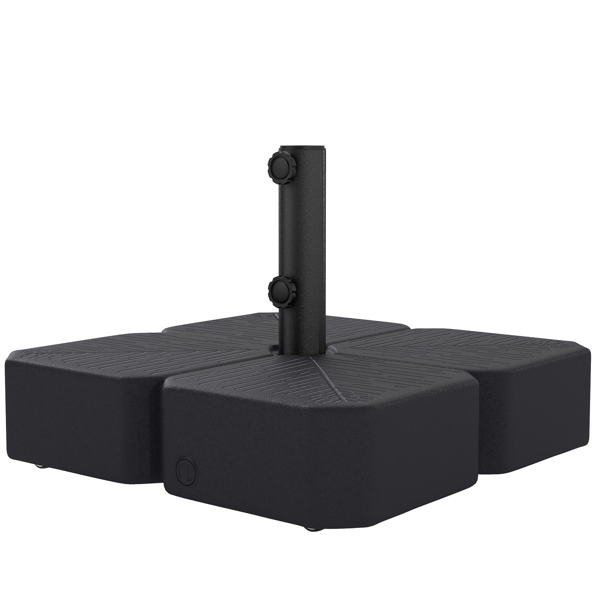 Patio Umbrella Base with Wheels & Brake Heavy Duty Outdoor Umbrella Stand Holder for for 1.5"/1.9" Poles Black
