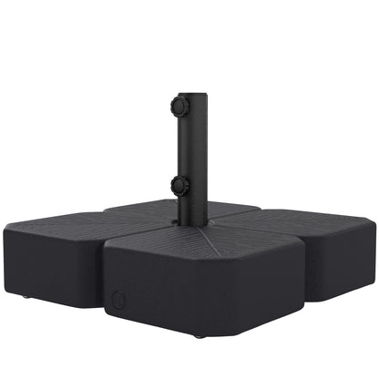 Patio Umbrella Base with Wheels & Brake Heavy Duty Outdoor Umbrella Stand Holder for for 1.5"/1.9" Poles Black