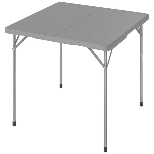 Folding Picnic Table Heavy Duty Camping Table 34" x 34", Indoor Outdoor Use for Picnic, Beach, BBQ, Grey
