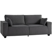 86" 3 Seater Sofa, Modern Corduroy Upholstered Couch, Dark Grey