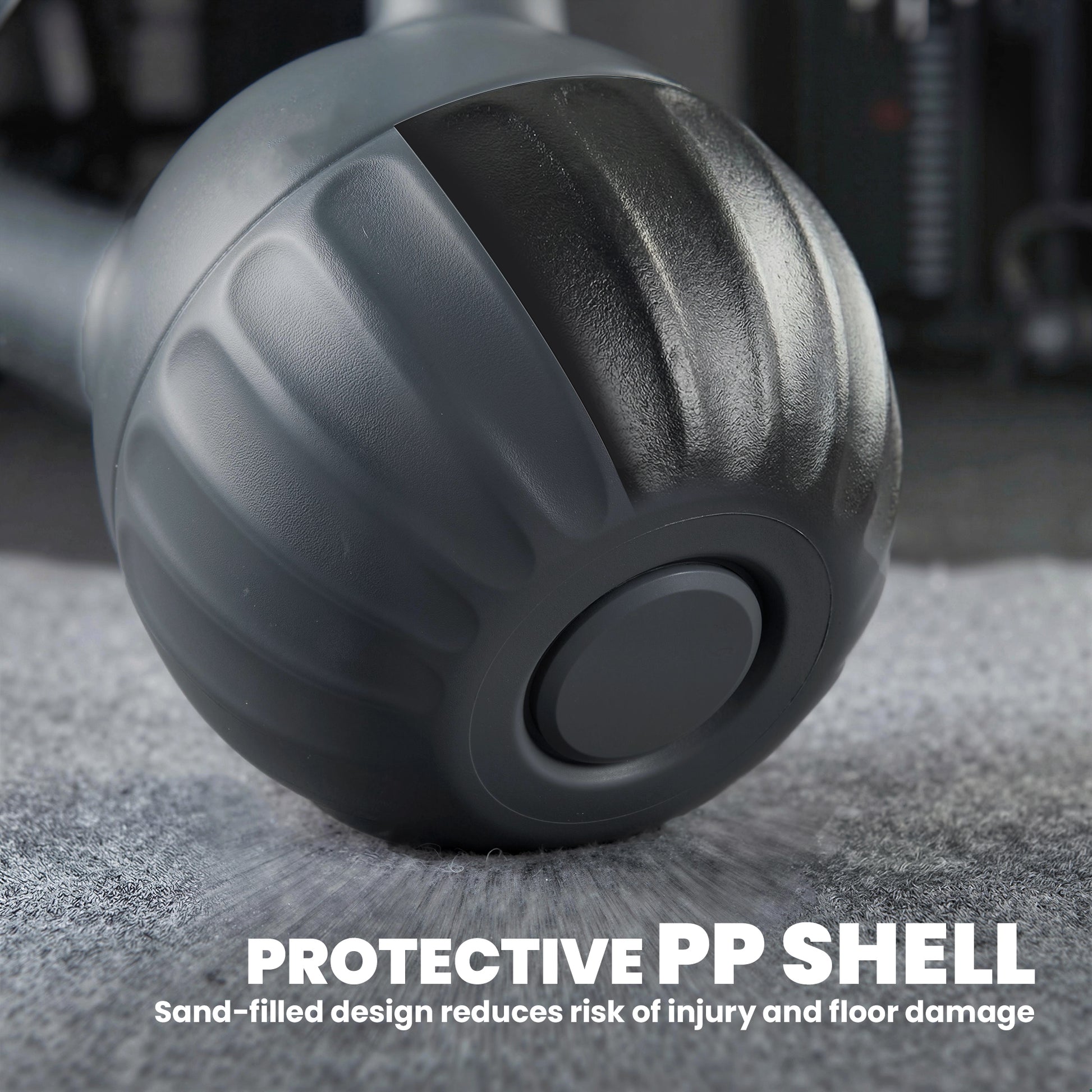 Soozier Kettlebell, 22 lbs Kettle Bell with Non-Slip Handle for Home Gym, Weight Lifting and Strength Training, Grey