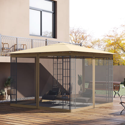Gazebo Replacement Mosquito Netting 10' x 10' Black Screen Walls for Canopy with Zippers for Parties and Outdoor Activities