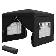 10'x10' Outdoor Pop Up Party Tent Wedding Gazebo Canopy with Carrying Bag (Black)