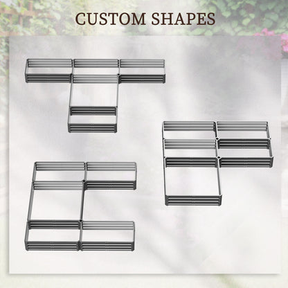 Steel Raised Garden Bed, Set of 5 Large Box Planters for Outdoor Plants Vegetables Flowers Herbs, 8x8x1ft, Grey
