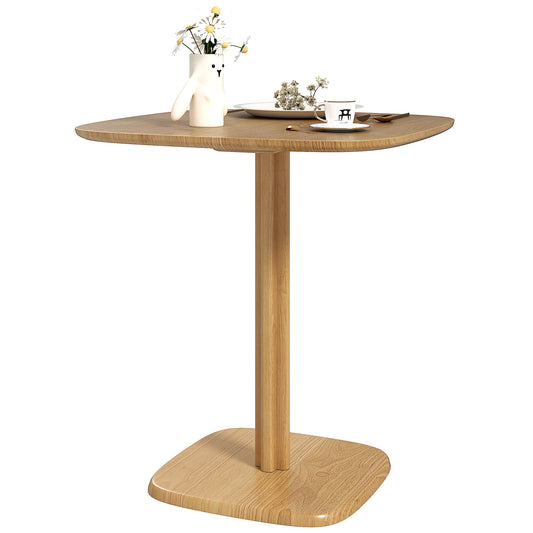Dining Table for 4 People - Modern Kitchen Table with Wood-Effect Top, 27.6" x 27.6", Natural Wood