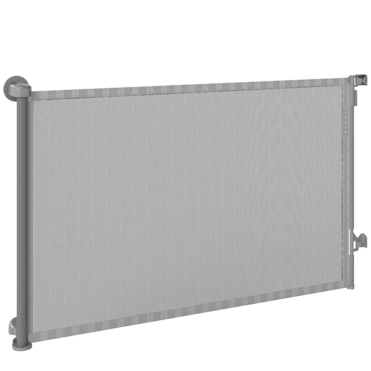 Retractable Dog Gate, 36.6" Tall, Extends to 55" Wide, Mesh Pet Gate with Single Hand Operation, for Stairs, Doorways