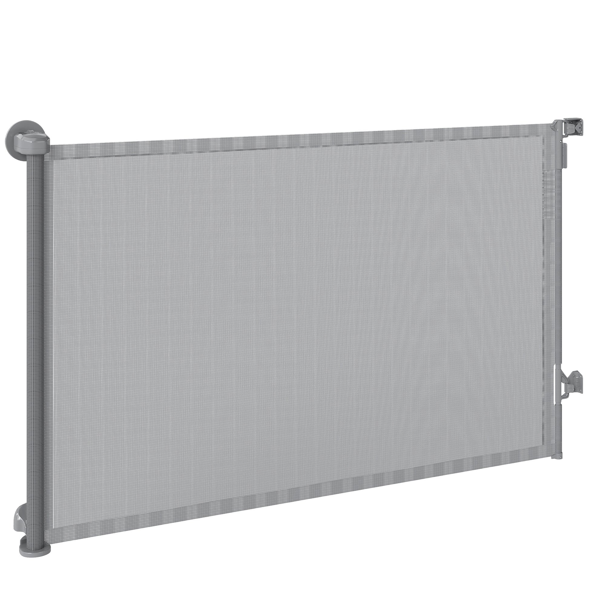 Retractable Dog Gate, 36.6" Tall, Extends to 55" Wide, Mesh Pet Gate with Single Hand Operation, for Stairs, Doorways