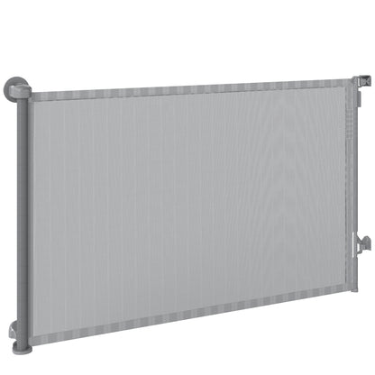 Retractable Dog Gate, 36.6" Tall, Extends to 55" Wide, Mesh Pet Gate with Single Hand Operation, for Stairs, Doorways