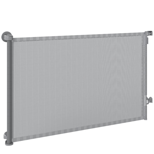 Retractable Dog Gate, 36.6" Tall, Extends to 55" Wide, Mesh Pet Gate with Single Hand Operation, for Stairs, Doorways