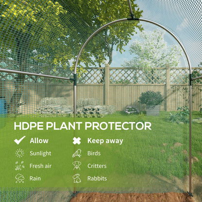 Galvanized Steel Crop Cage, Plant Protection Tent with Zippered Door, 4' x 8', Green