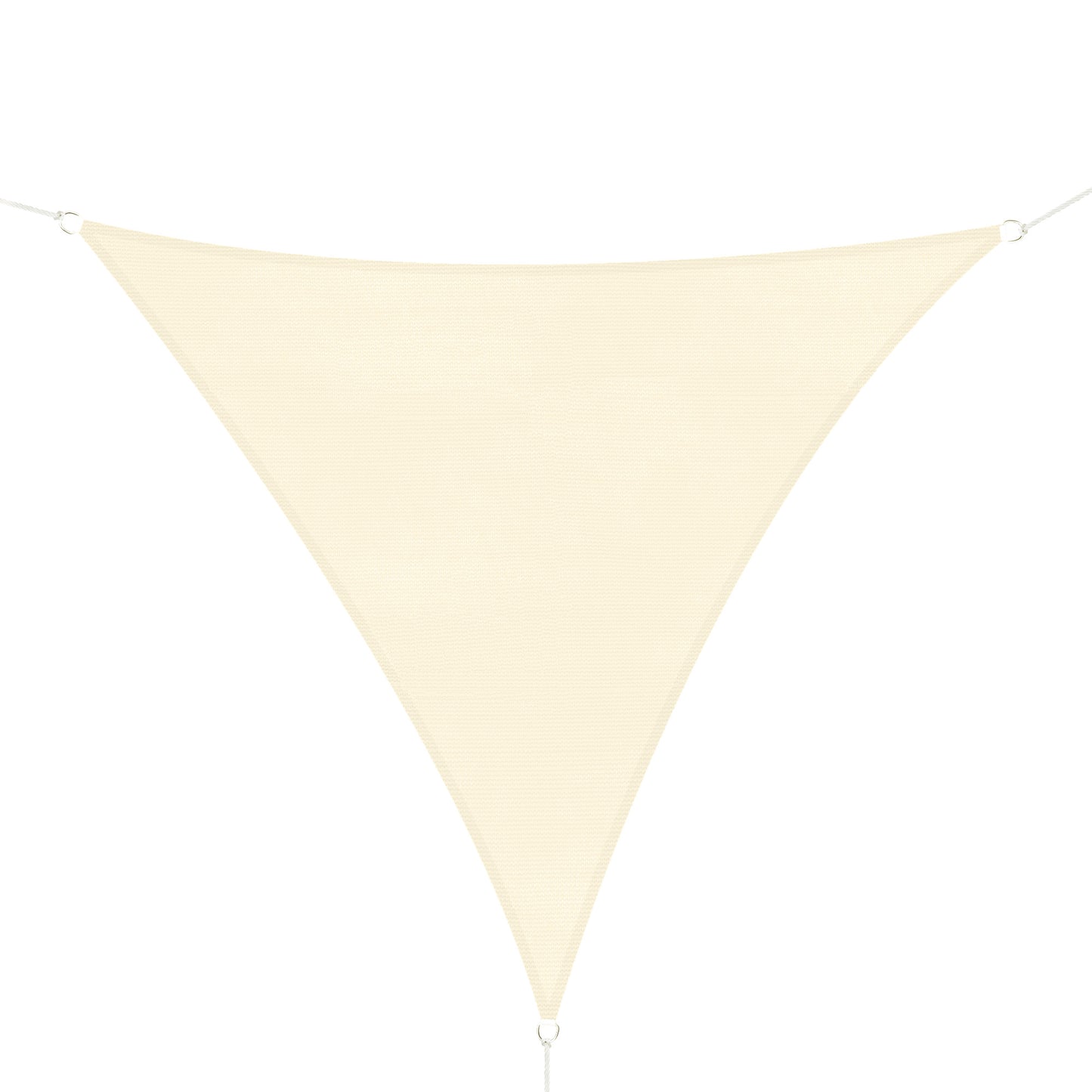 Triangle 10' x 10' x 10' Outdoor Sun Shade Sail, Garden Cover UV Block Fabric Canopy for Patio, Deck, Cream