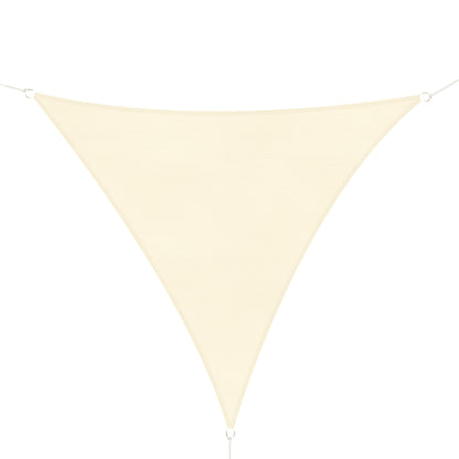 Triangle 10' x 10' x 10' Outdoor Sun Shade Sail, Garden Cover UV Block Fabric Canopy for Patio, Deck, Cream