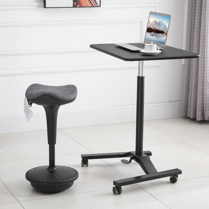 Backless Wobble Stool Chair, Standing Desk Chair, Adjustable Learning Stool for Office Desks, with Rocking Motion, Grey