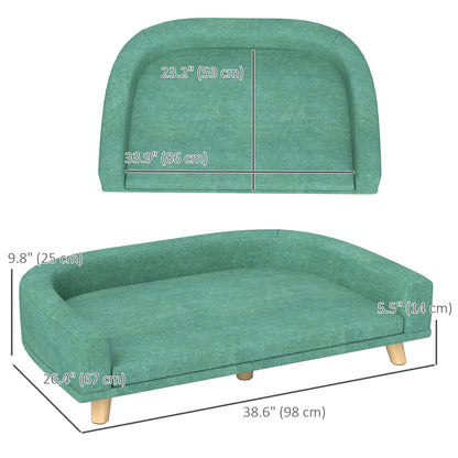 Dog Sofa for Large Dogs with Washable Cover, Anti-slip Foot Pads, Green