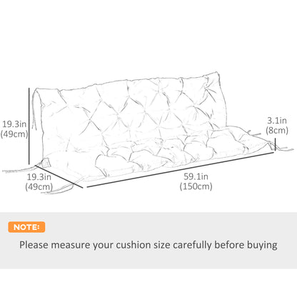 Porch Swing Cushion Garden Bench Cushion with Backrest, Non-Slip 3-Seater Soft Pad, Swing Chair Mat Replacement for Indoor and Outdoor, 59.1" x 38.6", Turquoise