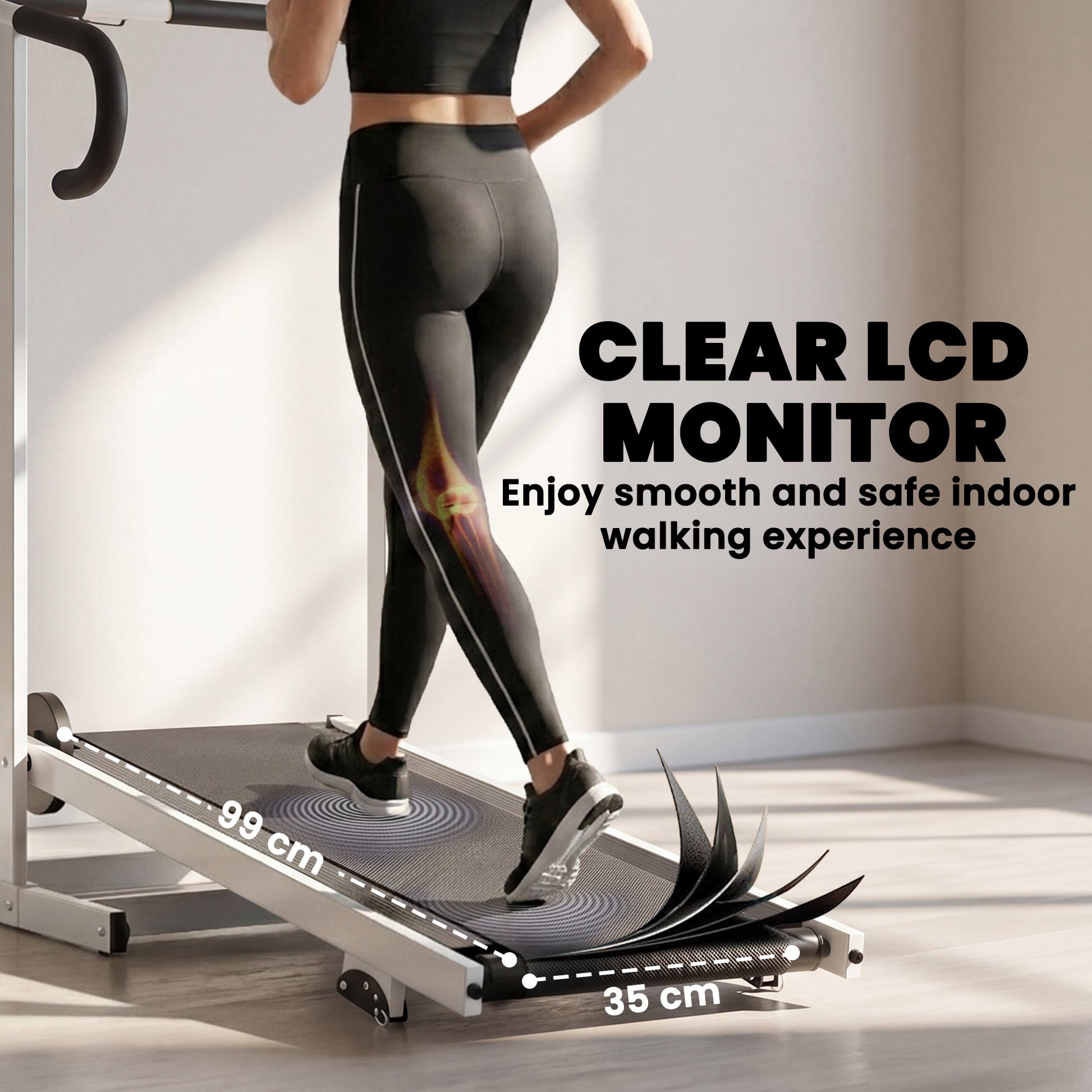 Soozier Walking Pad Treadmill with 16.5% Incline, Foldable Treadmill with LCD Monitor and Handle Bar for Home, Non-Electric