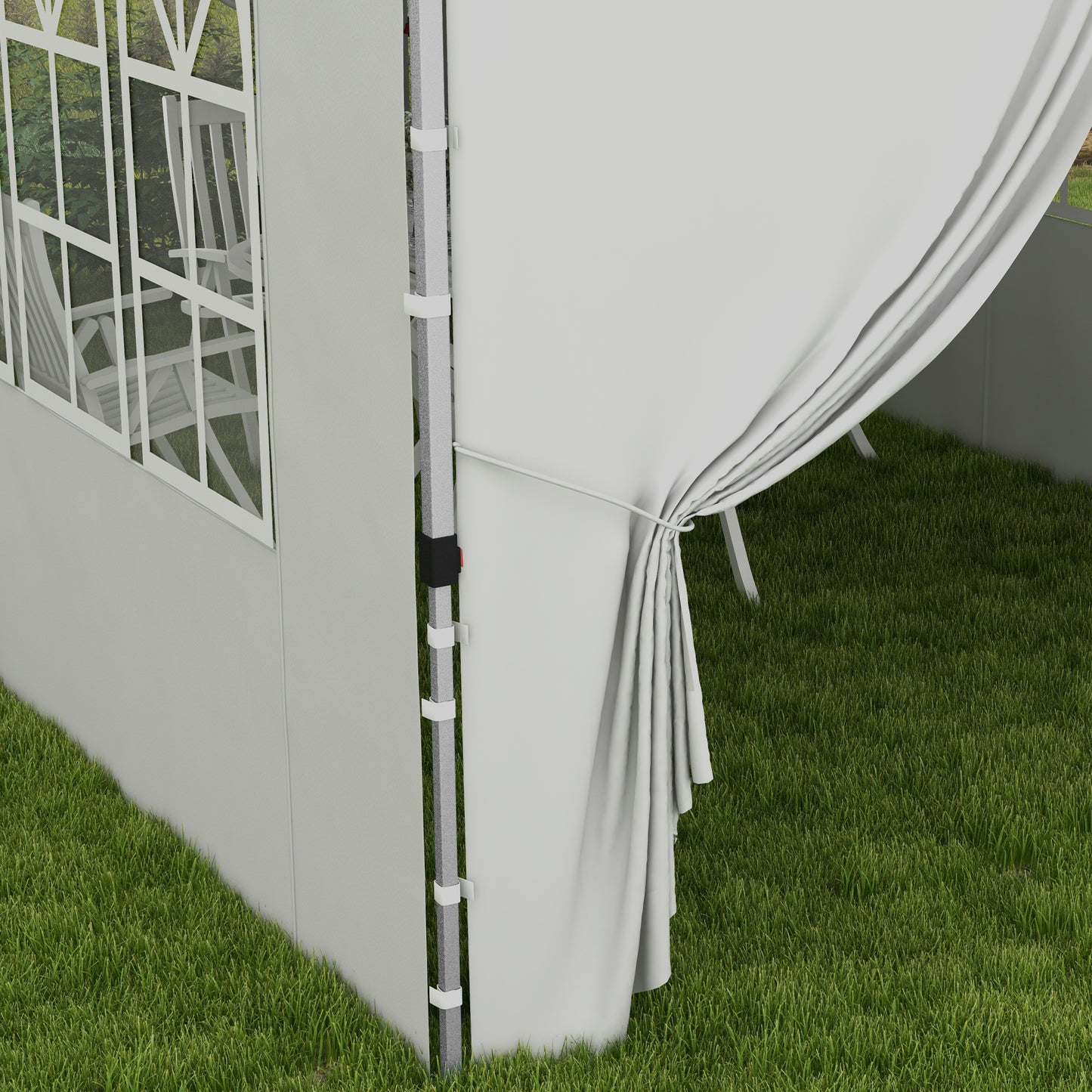 20x10 Pop Up Canopy with 6 Removable Sidewall, Carry Bag and 6 Sand Bags, Height Adjustable Instant Sun Shelter, White
