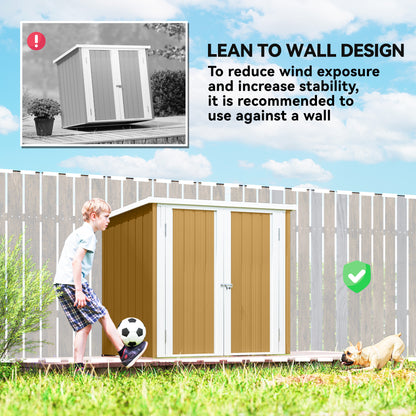 5' x 3' Metal Garden Storage Shed, Tool House with Double Doors for Backyard, Patio, Lawn