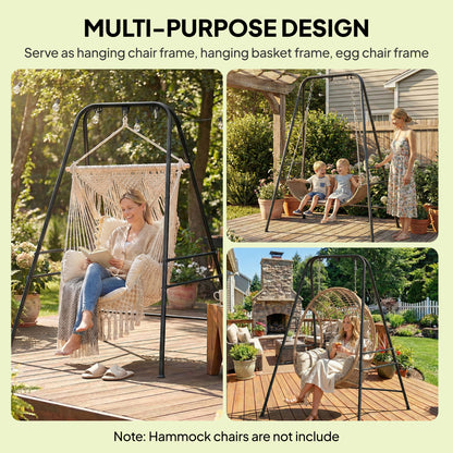Hanging Hammock Stand for Porch Swing Chair Indoor Outdoor (Only Construction)