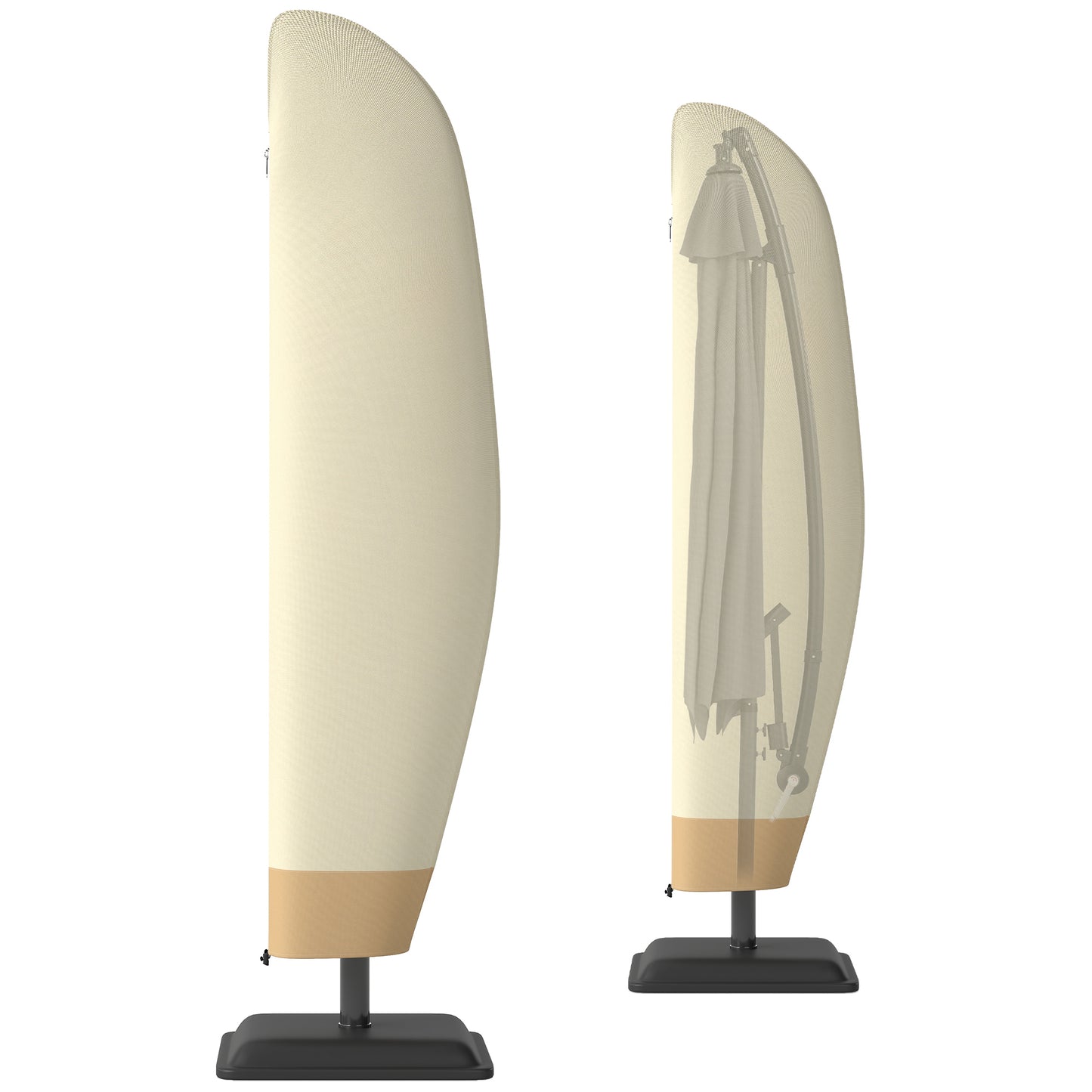 87-Inch Patio Umbrella Cover for for 10ft to 13ft Outdoor Offset Umbrella, Beige and Coffee
