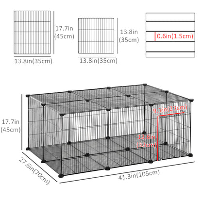 Small Animal Cage for Bunny, Guinea Pig, Chinchilla, Hedgehog, Portable Pet Enclosure with Door, 22 Panels