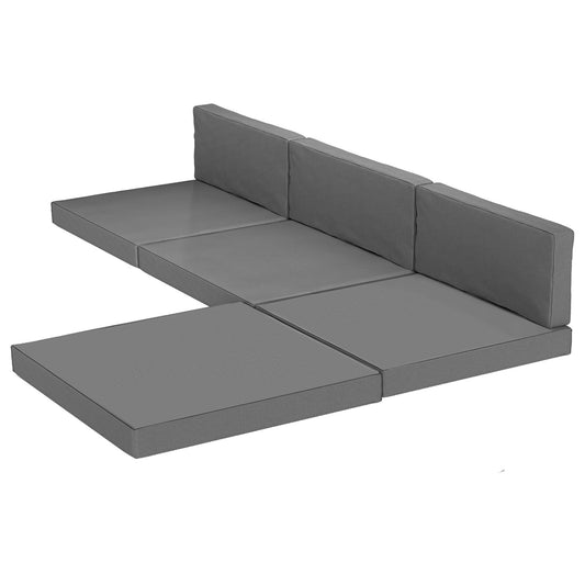 Patio Furniture Cushions Water-Repellent Outdoor Loveseat Cushion Removable Covers 23.6" x 23.6", Grey