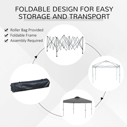10' x 10' Pop Up Canopy Tent with Airy Top Vents and Wheeled Carry Bag for Outdoor, Garden, Patio, Dark Grey