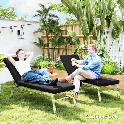 2-Piece Back and Seat Cushion Pillows Replacement, Patio Chair Cushions Set with Ties for Indoor Outdoor, Black
