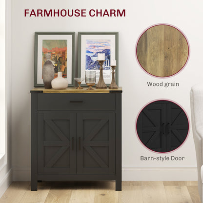 Sideboard Buffet Cabinet, Farmhouse Kitchen Storage Cabinet w/ Drawer and Shelf for Living Room, Entryway