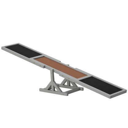 Wood Pet Seesaw Platform Dog Agility Training Equipment Run Game Toy Weather Resistant Pet Supplies Grey