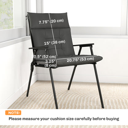 Patio Chair Cushions Set of 4, Waterproof Non-Slip Lounge Chair Cushions, 44"x21", Dark Grey