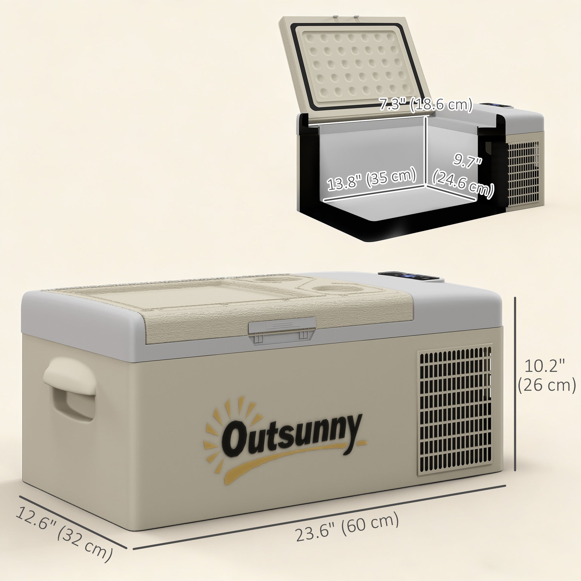 12 Volt Car Refrigerator, 17QT Car Fridge Electric Cooler, 12/24V DC and 100-240V AC, -68℉-50℉, Portable Refrigerator