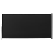 118" x 63" Retractable Side Awning Patio Outdoor Folding Privacy Screen with Resistance to UV Rays & Wind, Black
