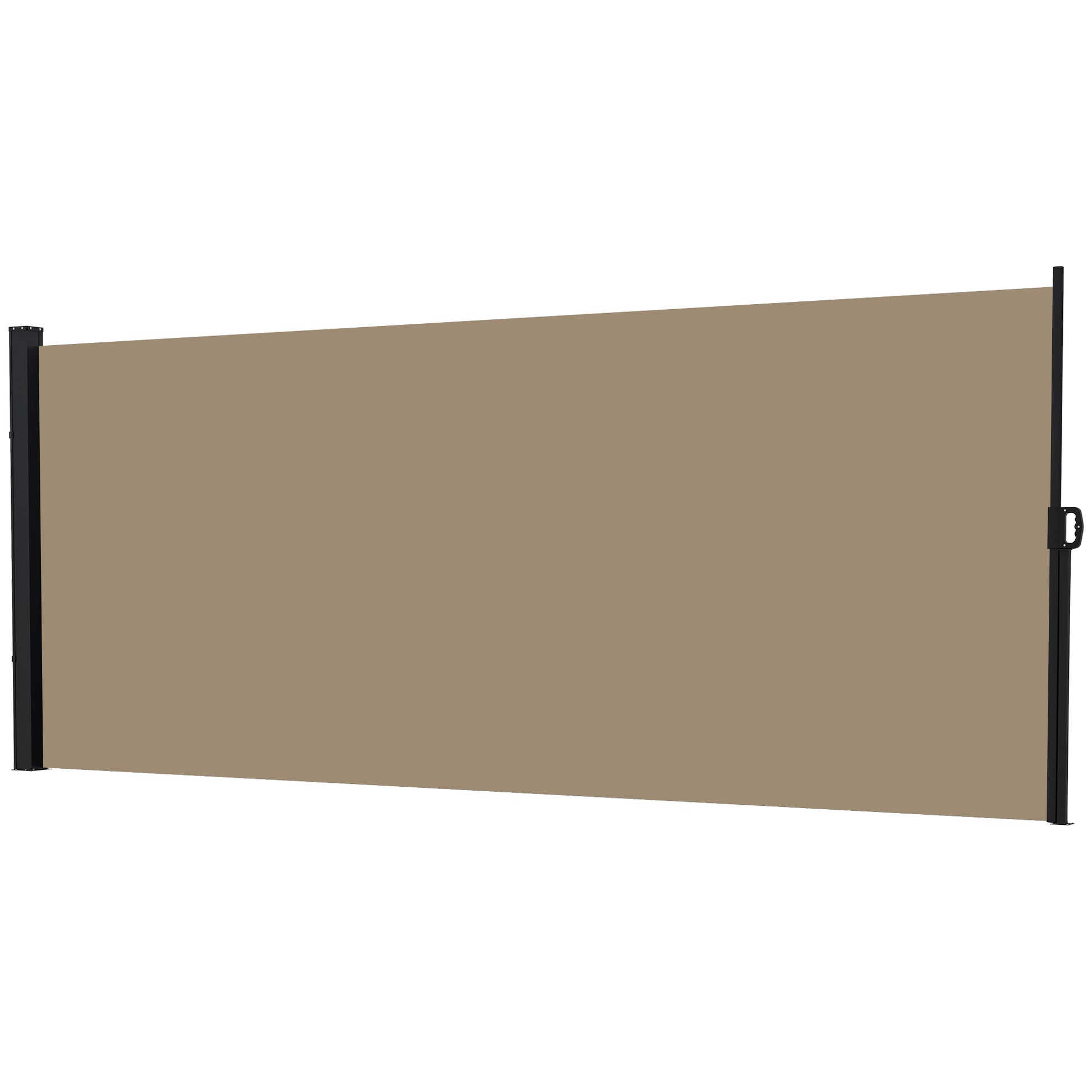 13' x 6' Retractable Side Awning, Outdoor Privacy Screen for Garden, Hot Tub, Balcony, Terrace, Pool, Khaki