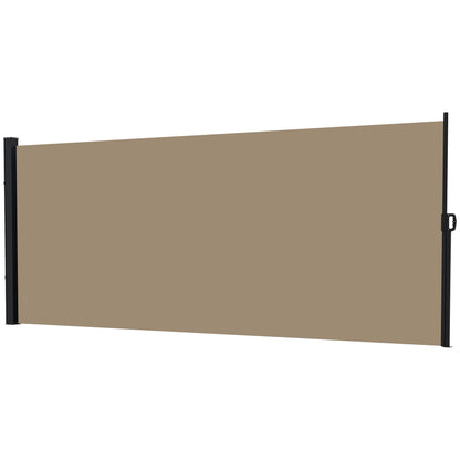 13' x 6' Retractable Side Awning, Outdoor Privacy Screen for Garden, Hot Tub, Balcony, Terrace, Pool, Khaki