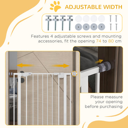 41" Easy Open Indoor Dog Gates for Doorways, House, Stair - White