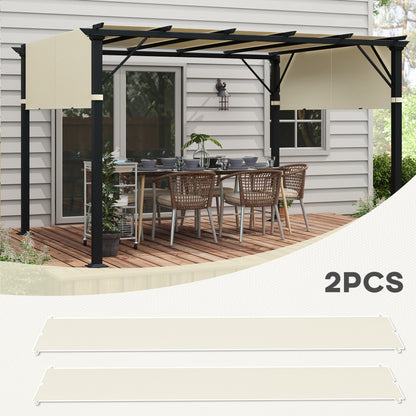 2 Pcs UV Protection Pergola Replacement Canopy, Pergola Shade Cover, Easy to Install, for 10' x 10' Pergola, Cream White